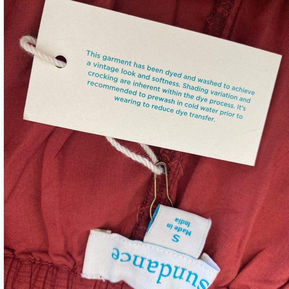 Sundance Suvi Eyelet Wide Leg Pants in Terracotta, Boho, Pockets, Size Small NEW - Picture 5 of 10